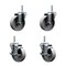 Service Caster 4 Inch Semi Steel Wheel Swivel 58 Inch Threaded Stem Caster Set 2 Brakes SCC SCC-TS20S414-SSS-58212-2-TLB-2 - alternate 1